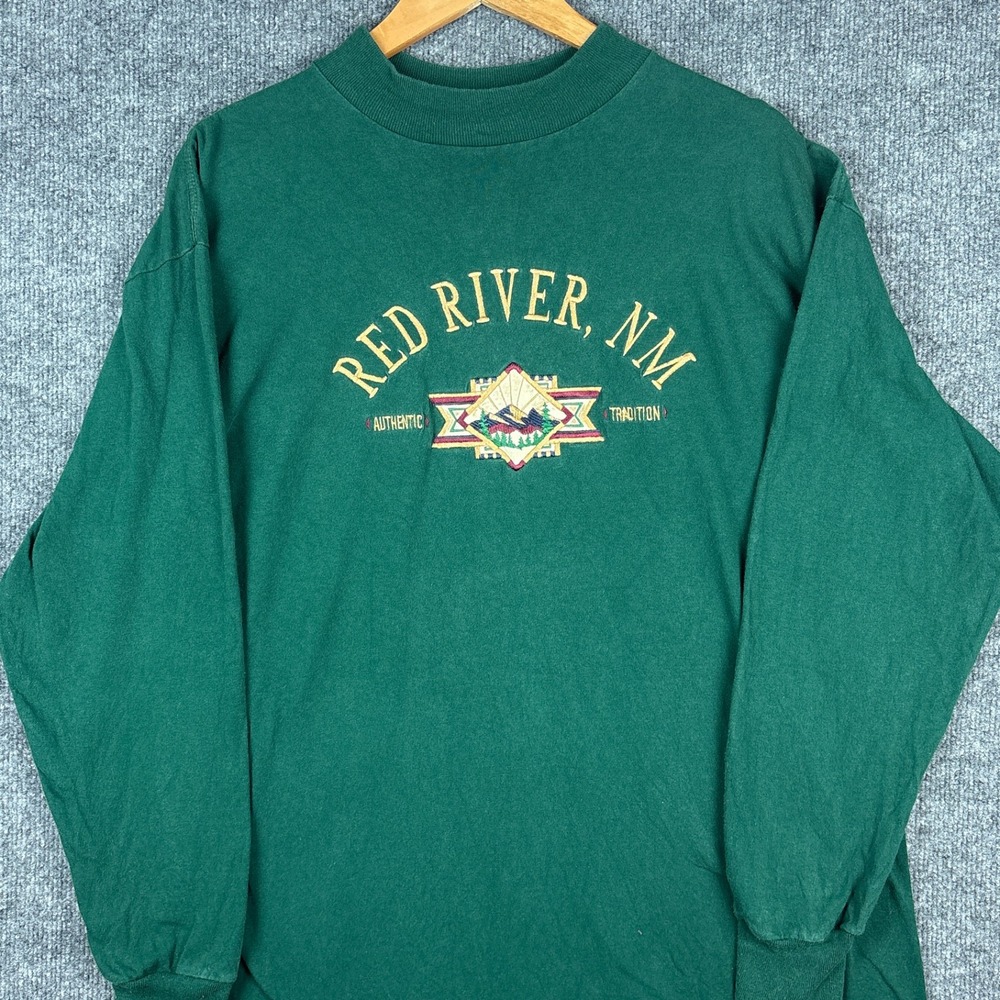 Vintage Single Stitch Red River New Mexico Western Crew Neck Shirt Large